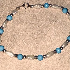 Vintage 14k Gold, Baroque Pearl Beaded Bracelet